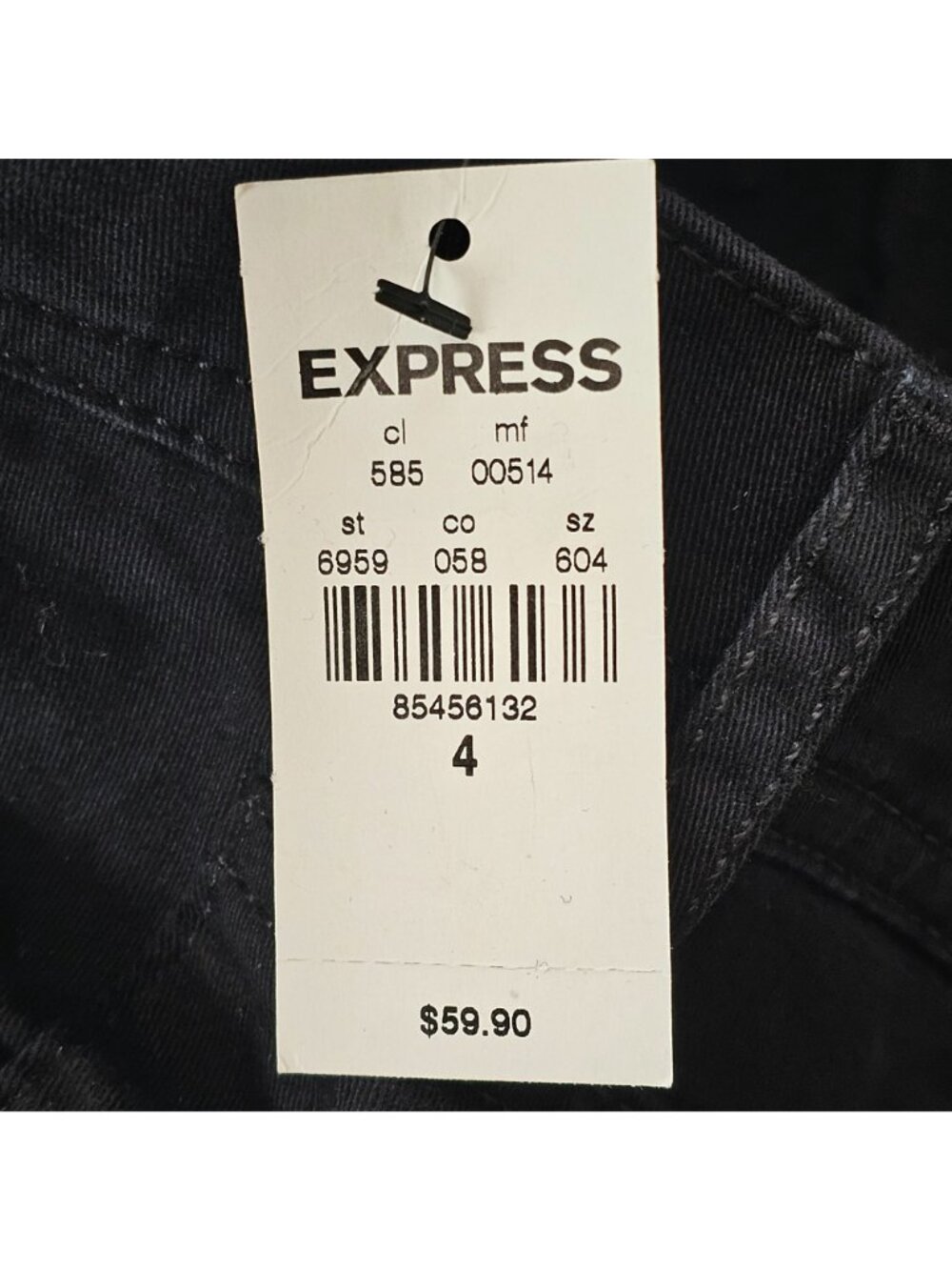NWT Express Jeans Womens 4 31x25 Black Crop Mid Rise Slim Fit Denim Stretch - Picture 6 of 10